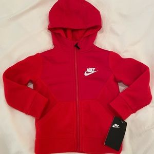 Kids NWT Nike red fleece zip-up